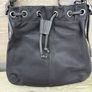 Coach C3J-6649 Black Nylon Metro Drawstring Crossbody Purse